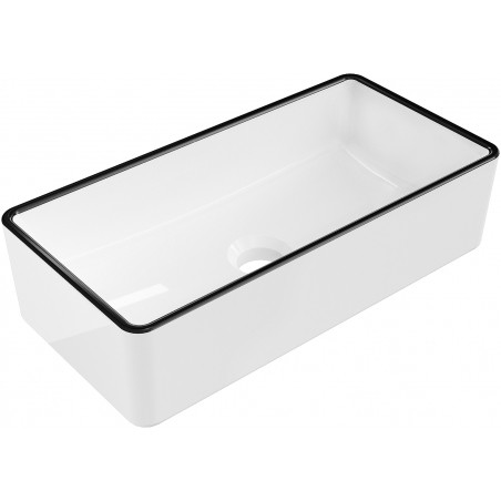 Mexen Nadia countertop washbasin 46 x 23 cm, white/black rim - 21614607