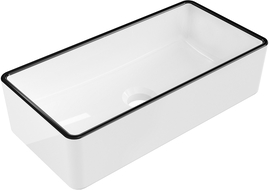 Mexen Nadia countertop washbasin 46 x 23 cm, white/black edge trim - 21614607