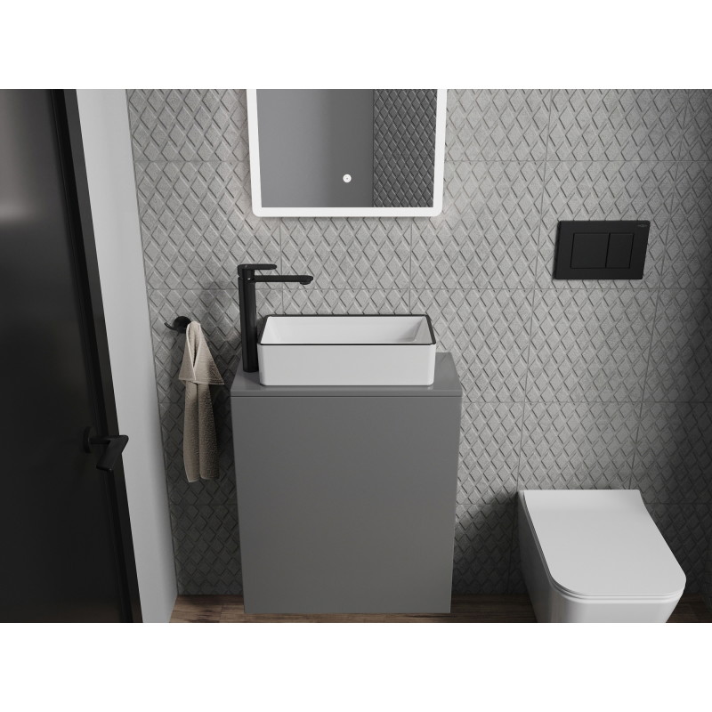 Mexen Nadia countertop washbasin 46 x 23 cm, white/black rim - 21614607