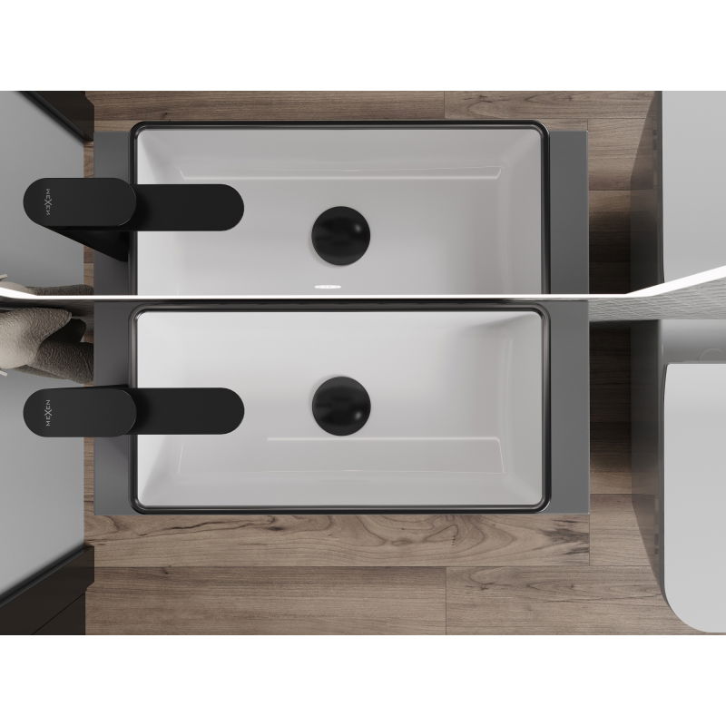 Mexen Nadia countertop washbasin 46 x 23 cm, white/black edging - 21614607