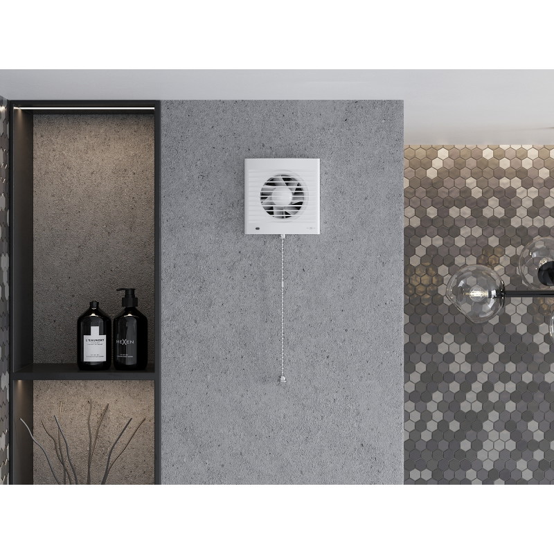 Mexen EXS 100 bathroom fan, pull cord switch, white - W9604-100K-00