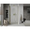 Mexen Lima 70 cm Folded Shower Door, Transparent, Gold - 856-070-000-50-00
