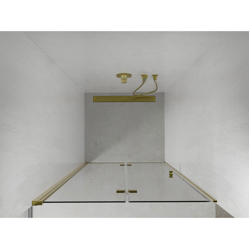 Mexen Lima 70 cm Folded Shower Door, Transparent, Gold - 856-070-000-50-00