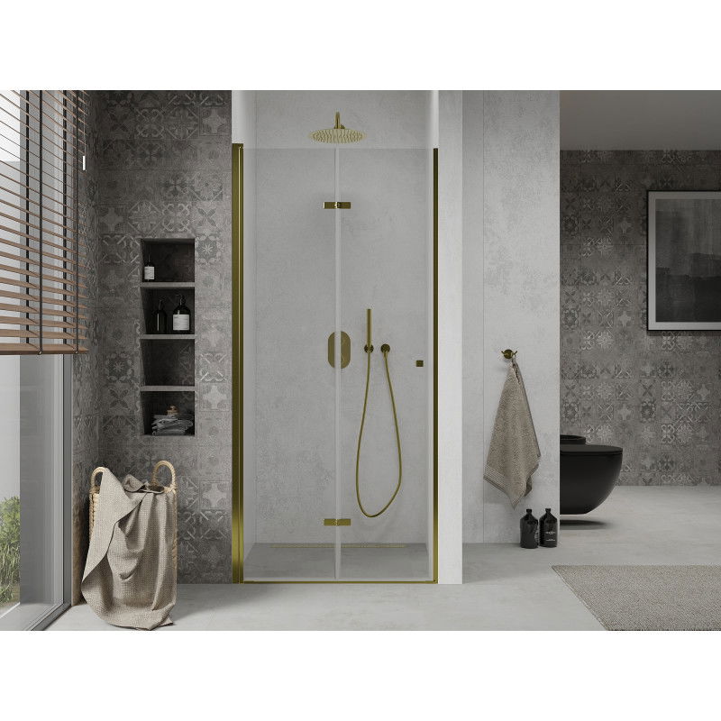 Mexen Lima foldable shower door 100 cm, transparent, gold - 856-100-000-50-00