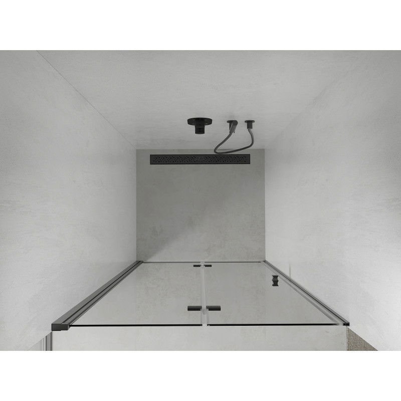 Mexen Lima folding shower door 70 cm, transparent, black - 856-070-000-70-00
