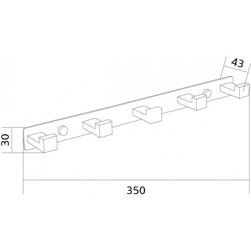 Mexen towel hook with five holders, chrome - 709265-00