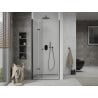 Mexen Lima folding shower door 90 cm, Transparent, Black - 856-090-000-70-00