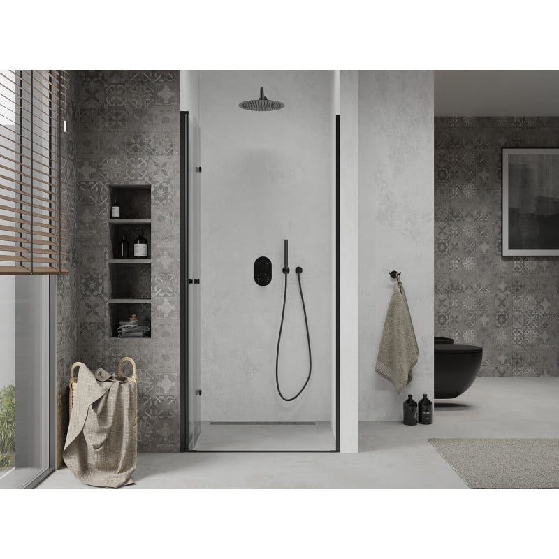 Mexen Lima folding shower door 100 cm, transparent, black - 856-100-000-70-00