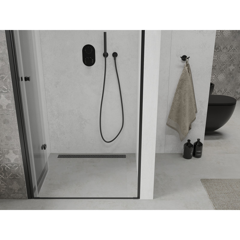 Mexen Lima folding shower door 110 cm, transparent, black - 856-110-000-70-00