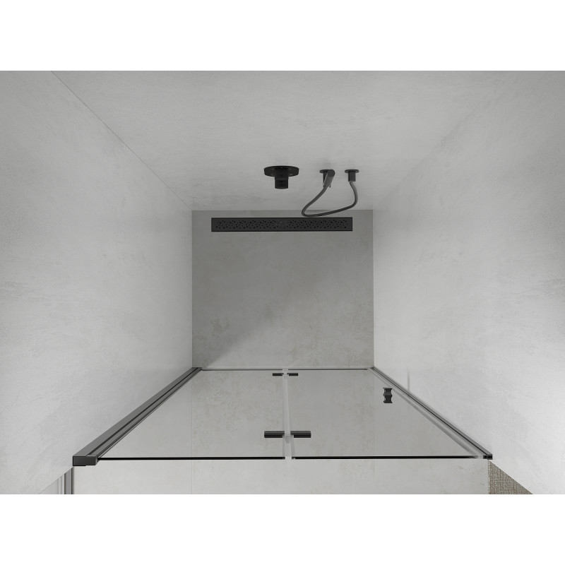 Mexen Lima folding shower door 110 cm, transparent, black - 856-110-000-70-00