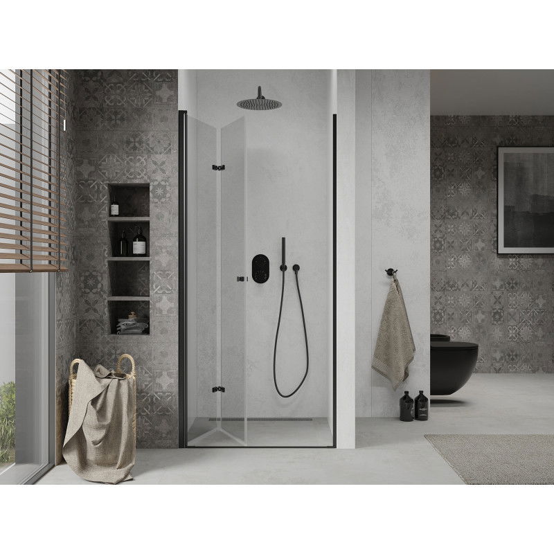 Mexen Lima 120 cm Folding Shower Door, Transparent, Black - 856-120-000-70-00