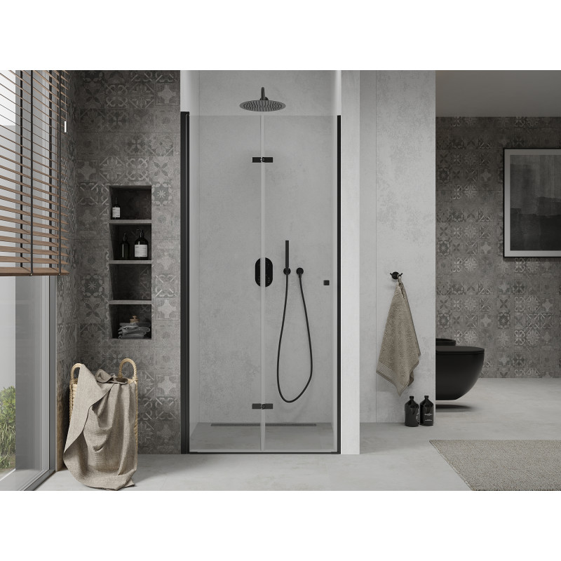 Mexen Lima folding shower doors 120 cm, transparent, black - 856-120-000-70-00