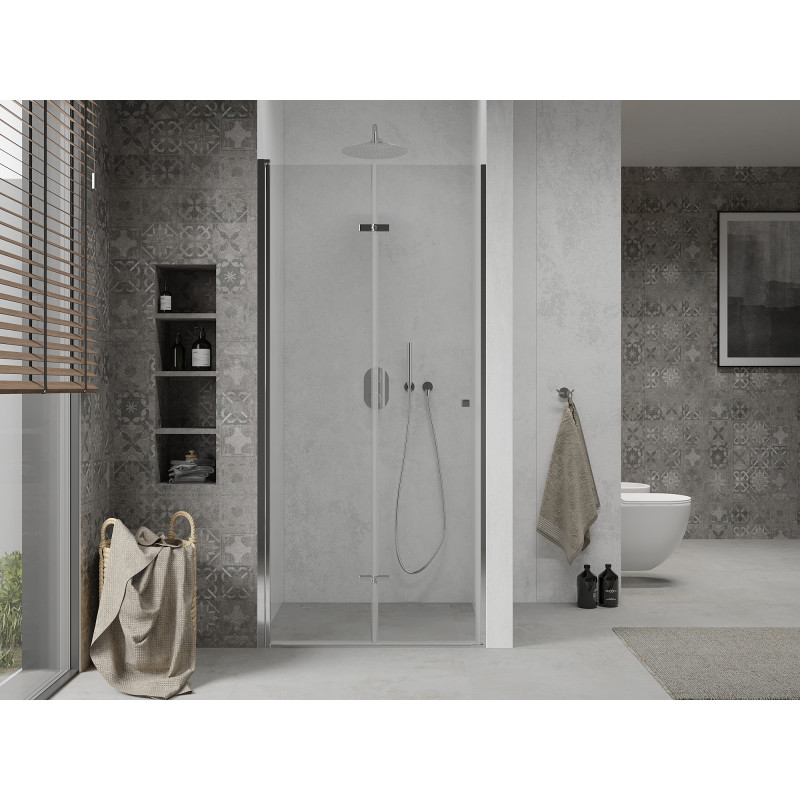 Mexen Lima folding shower door 80 cm, transparent, chrome - 856-080-000-01-00