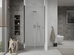 Mexen Lima folding shower door 85 cm, Transparent, Chrome - 856-085-000-01-00