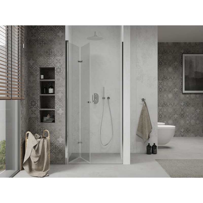 Mexen Lima folding shower doors 90 cm, transparent, chrome - 856-090-000-01-00