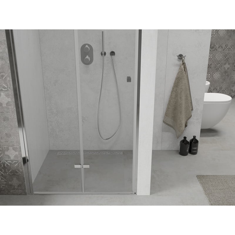 Mexen Lima 90 cm Folded Shower Door, Transparent, Chrome - 856-090-000-01-00