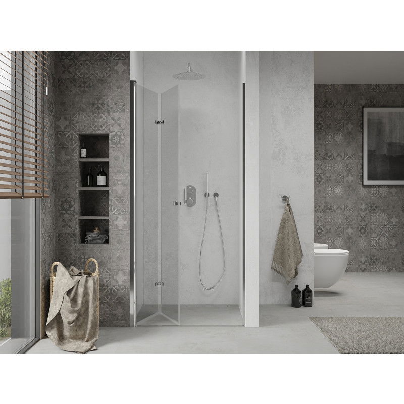 Mexen Lima folding shower door 120 cm, transparent, chrome - 856-120-000-01-00