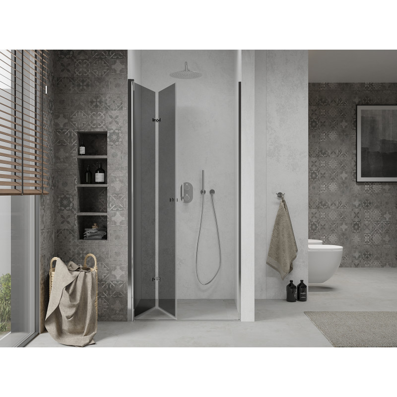 Mexen Lima folding shower doors 120 cm, graphite, chrome - 856-120-000-01-40