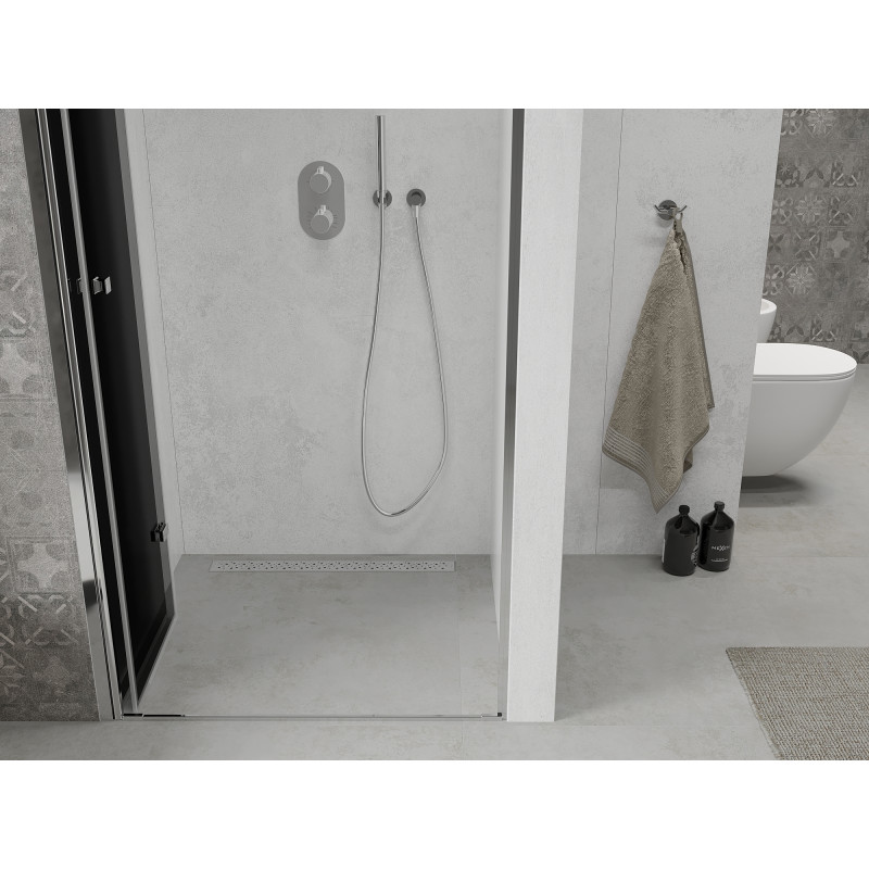 Mexen Lima folding shower doors 120 cm, graphite, chrome - 856-120-000-01-40