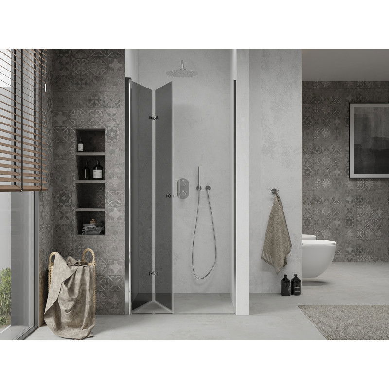 Mexen Lima 110 cm folding shower door, graphite, chrome - 856-110-000-01-40