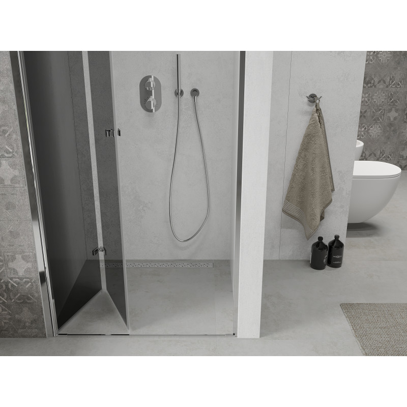 Mexen Lima folding shower door 110 cm, graphite, chrome - 856-110-000-01-40