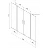 Mexen Velar Duo 2-Panel Sliding Bathtub Screen 140 x 150 cm, Frosted, Brushed Gun Gray - 896-140-000-32-66