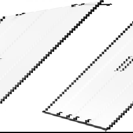 Mexen Velar Duo 2-wing sliding bathtub screen 140 x 150 cm, frost, black - 896-140-000-32-70