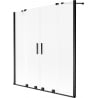 Mexen Velar Duo 2-wing sliding bathtub screen 140 x 150 cm, frost, black - 896-140-000-32-70