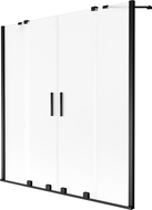 Mexen Velar Duo 2-wing sliding bathtub screen 140 x 150 cm, frost, black - 896-140-000-32-70