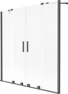 Mexen Velar Duo bathtub screen, 2-wing sliding 140 x 150 cm, frost, gun metal - 896-140-000-32-95