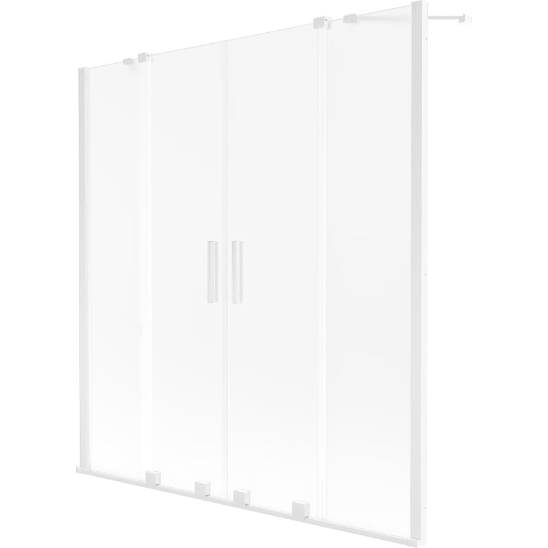 Mexen Velar Duo 2-panel retractable bath screen 160 x 150 cm, frosted, white - 896-160-000-32-20