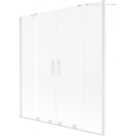 Mexen Velar Duo 2-panel retractable bath screen 160 x 150 cm, frosted, white - 896-160-000-32-20