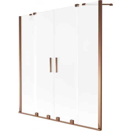 Mexen Velar Duo 2-panel sliding bathtub screen 160 x 150 cm, frosted, pink gold - 896-160-000-32-60