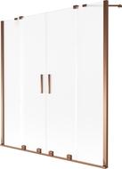Mexen Velar Duo 2-panel sliding bathtub screen 160 x 150 cm, frosted, pink gold - 896-160-000-32-60