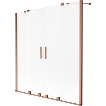 Mexen Velar Duo 2-panel sliding bath screen 160 x 150 cm, frosted, brushed copper - 896-160-000-32-65