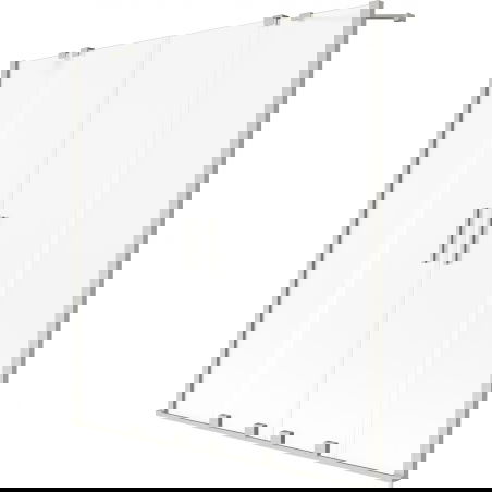 Mexen Velar Duo sliding bath screen 2-wing 160 x 150 cm, frost, brushed nickel - 896-160-000-32-97