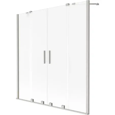 Mexen Velar Duo Two-Panel Sliding Bath Screen 160 x 150 cm, Frosted, Brushed Nickel - 896-160-000-32-97