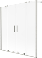 Mexen Velar Duo Two-Panel Sliding Bath Screen 160 x 150 cm, Frosted, Brushed Nickel - 896-160-000-32-97
