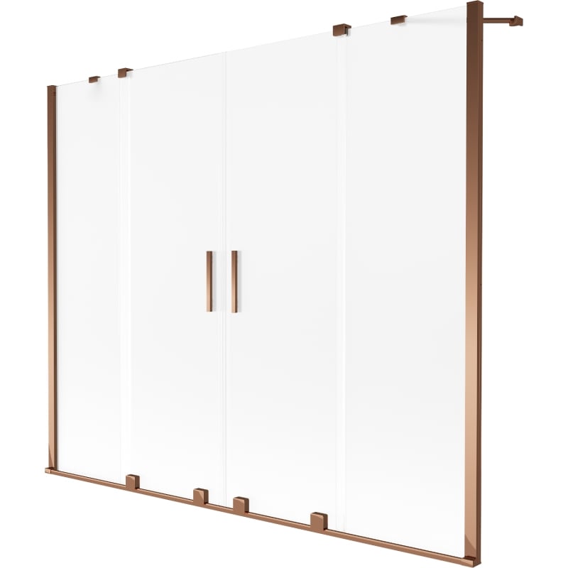 Mexen Velar Duo 2-panel sliding bath screen 170 x 150 cm, frost, rose gold - 896-170-000-32-60