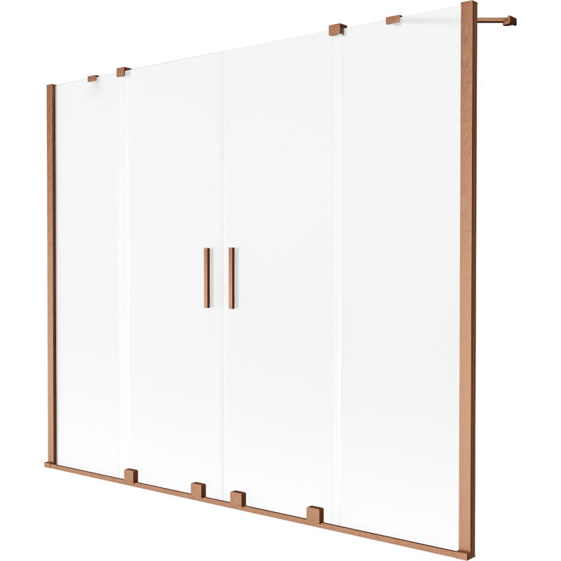 Mexen Velar Duo 2-wing Sliding Bath Screen 170 x 150 cm, Frosted, Brushed Copper - 896-170-000-32-65