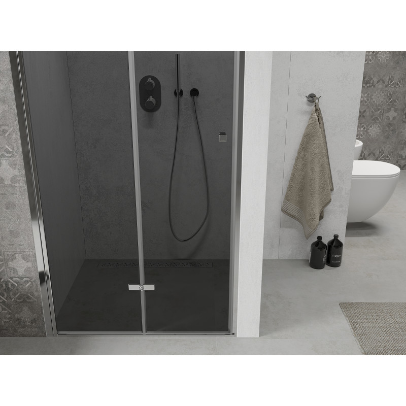 Mexen Lima folding shower doors 100 cm, graphite, chrome - 856-100-000-01-40