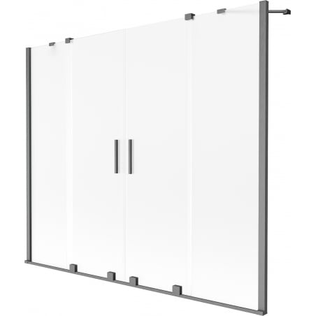 Mexen Velar Duo 2-panel sliding bath screen 170 x 150 cm, frost, brushed gun gray - 896-170-000-32-66
