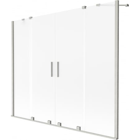 Mexen Velar Duo Bathtub Screen 2-Panel Sliding 170 x 150 cm, Frosted, Brushed Nickel - 896-170-000-32-97
