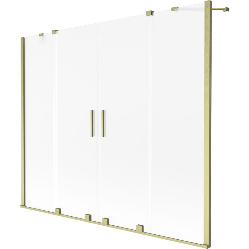 Mexen Velar Duo 2-wing sliding bath screen 190 x 150 cm, frost, brushed gold - 896-190-000-32-55