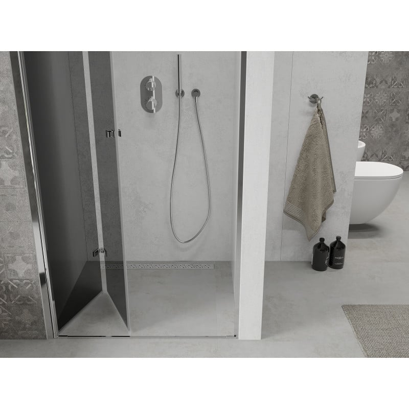 Mexen Lima folding shower door 70 cm, graphite, chrome - 856-070-000-01-40