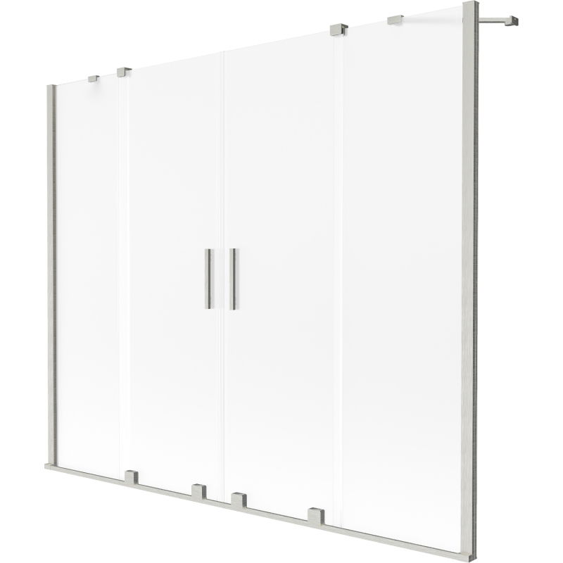 Mexen Velar Duo 2-panel sliding bath screen 190 x 150 cm, frost, brushed nickel - 896-190-000-32-97
