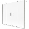 Mexen Velar Duo bathtub screen 2-wing sliding 190 x 150 cm, frost, brushed nickel - 896-190-000-32-97