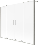 Mexen Velar Duo 2-panel sliding bath screen 190 x 150 cm, frost, brushed nickel - 896-190-000-32-97