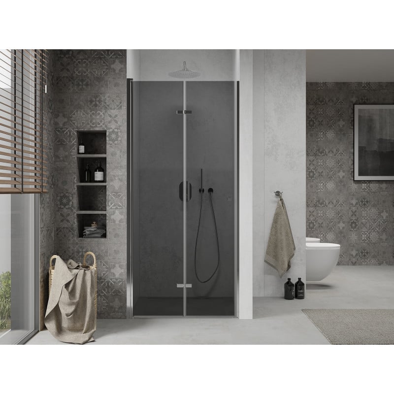 Mexen Lima folding shower door 70 cm, graphite, chrome - 856-070-000-01-40