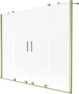 Mexen Velar Duo 2-wing sliding bath screen 200 x 150 cm, frosted, brushed gold - 896-200-000-32-55